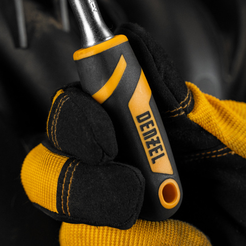 Ключ-трещотка 1/4", 90 зубьев, с быстрым сбросом, CrV Denzel купить в Москве с доставкой по всей России | ProtosMarket.ru