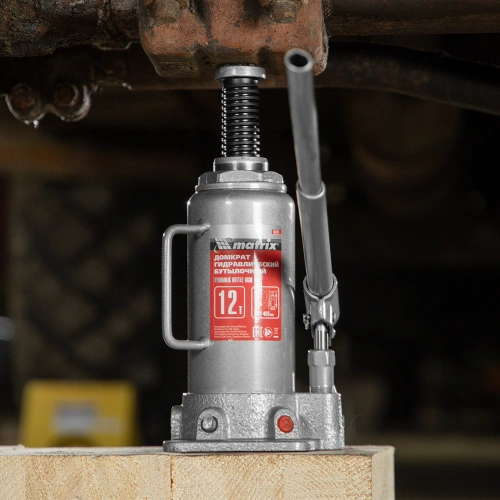 Домкрат гидравлический бутылочный, 12 т, высота подъема 230-465 мм Matrix по ценам производителя в Санкт-Петербурге с доставкой по всей России