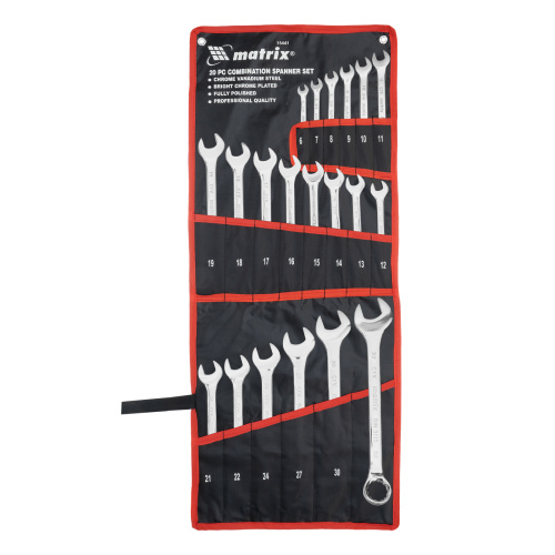 Набор ключей комбинированных 6-32 мм, 20 шт, CrV, полированный хром Matrix купить в Москве с доставкой по всей России | ProtosMarket.ru