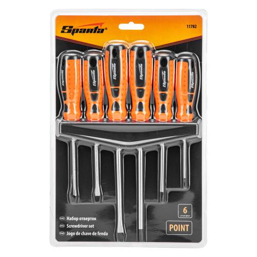 Набор отверток "Point", CrV, двухкомпонентные рукоятки, 6 шт, Sparta купить в Москве с доставкой по всей России | ProtosMarket.ru