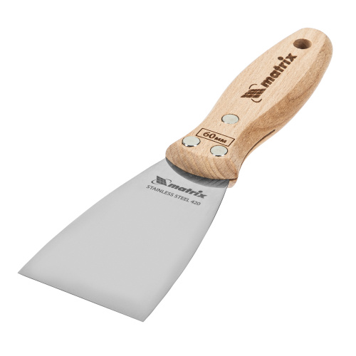 Шпательная лопатка из нержавеющей стали, 60 мм, буковая рукоятка, EFP Matrix купить в Москве с доставкой по всей России | ProtosMarket.ru