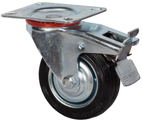 Колесо промышленное поворотное с тормозом 100 мм - SCb 42 по ценам производителя в Санкт-Петербурге с доставкой по всей России