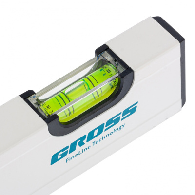 Уровень алюминиевый, 200 мм, фрезерованный, 2 глазка, магнитный Gross купить в Москве с доставкой по всей России | ProtosMarket.ru