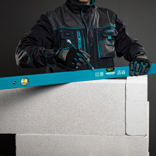 Уровень алюминиевый усиленный, 1000 мм, 3 глазка Gross купить в Москве с доставкой по всей России | ProtosMarket.ru