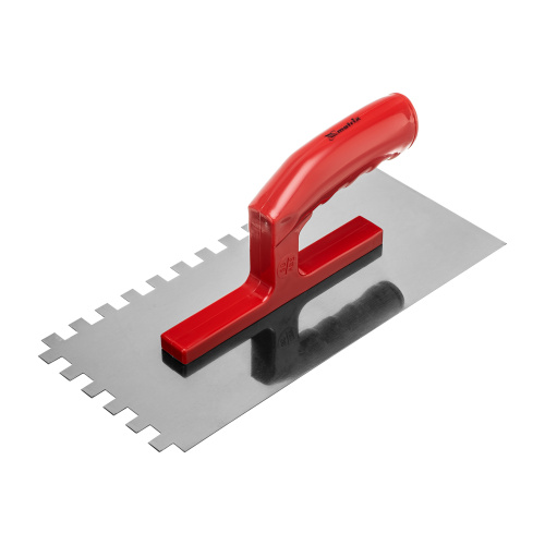 Гладилка стальная, 280 x 130 мм, зеркальная полировка, пластмастмассовая ручка, зуб 10 x 10 мм Matrix купить в Москве с доставкой по всей России | ProtosMarket.ru