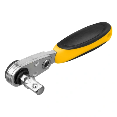 Ключ-трещотка для бит 1/4", 52 зуба, CrMo, адаптер для торцевых головок Denzel купить в Москве с доставкой по всей России | ProtosMarket.ru