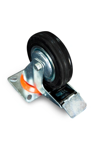 Колесо поворотное резина SCb 42 100 мм с тормозом (N) по ценам производителя в Санкт-Петербурге с доставкой по всей России