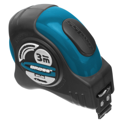 Рулетка "Schlagfest",3 м x 19 мм,магнитный обрезиненный зацеп,двусторонняя шкала,Нейлоновое покрытие,автоматическая фиксация Gross по ценам производителя в Санкт-Петербурге с доставкой по всей России