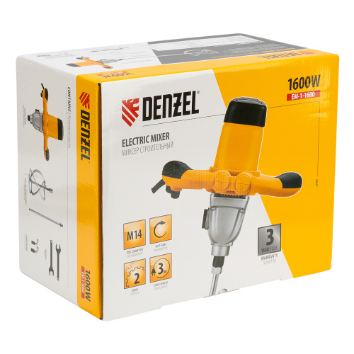 Миксер строительный EM-1-1600, 1600 Вт, 180-460/300-750 об/мин Denzel купить в Москве с доставкой по всей России | ProtosMarket.ru