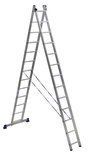 Лестница 2-х секционная алюминиевая 2*13 по ценам производителя в Санкт-Петербурге с доставкой по всей России