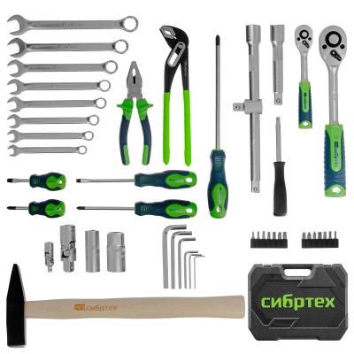 Набор инструментов, 1/2", 1/4", пластиковый кейс 76 предметов Сибртех купить в Москве с доставкой по всей России | ProtosMarket.ru