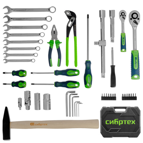 Набор инструментов, 1/2", 1/4", пластиковый кейс 76 предметов Сибртех купить в Москве с доставкой по всей России | ProtosMarket.ru