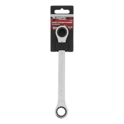 Ключ накидной трещоточный, 14 х 15 мм, CrV, зеркальный хром Matrix Professional купить в Москве с доставкой по всей России | ProtosMarket.ru