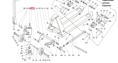 Гидроузел в сборе для тележек гидравлических RHP(BF) шток 35 мм (сталь) (Oil pump Assembly, B200) по ценам производителя в Санкт-Петербурге с доставкой по всей России