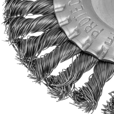 Щетка для УШМ 150 мм, посадка 22.2 мм, плоская, крученая металлическая проволока Сибртех по ценам производителя в Санкт-Петербурге с доставкой по всей России