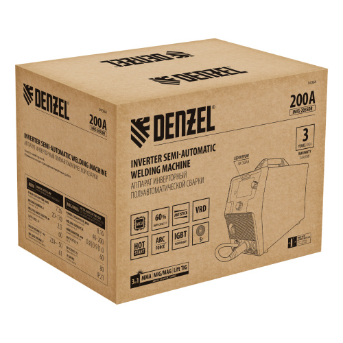 Аппарат инвертор. полуавтомат. cварки IMIG-205SDR, 200 А, ПВ 60%, катушка 5 кг Denzel по ценам производителя в Санкт-Петербурге с доставкой по всей России