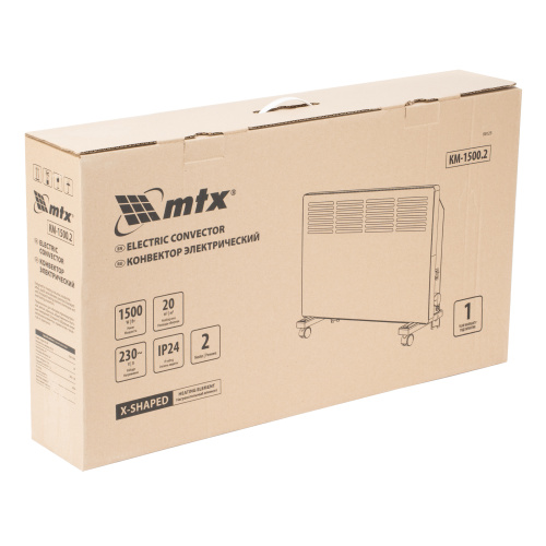 Конвектор электрический КМ-1500.2, 230 В, 1500 Вт, X-образный нагреватель, колеса, термостат MTX по ценам производителя в Санкт-Петербурге с доставкой по всей России