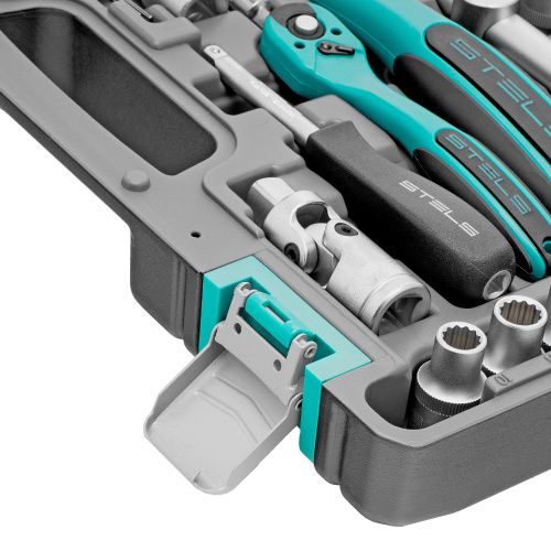 Набор инструментов 1/2", 1/4", CrV, 12 гранные головки, пластиковый кейс, 94 предмета Stels купить в Москве с доставкой по всей России | ProtosMarket.ru