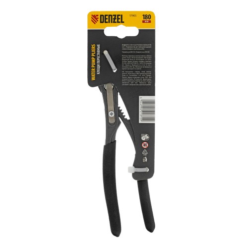 Клещи переставные, кнопочный механизм, обливные рукоятки, 180 мм Denzel купить в Москве с доставкой по всей России | ProtosMarket.ru
