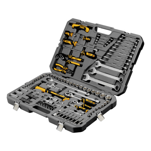 Набор инструментов, 1/2", 1/4", CrV, S2, пластиковый кейс, 122 предмета Denzel по ценам производителя в Санкт-Петербурге с доставкой по всей России