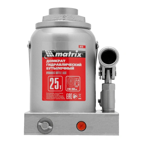 Домкрат гидравлический бутылочный, 25 т, высота подъема 230-360 мм Matrix по ценам производителя в Санкт-Петербурге с доставкой по всей России