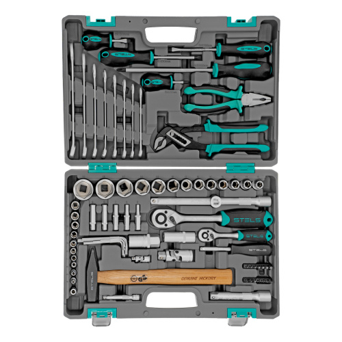 Набор инструментов, 1/2", 1/4", CrV, пластиковый кейс 76 предметов Stels купить в Москве с доставкой по всей России | ProtosMarket.ru