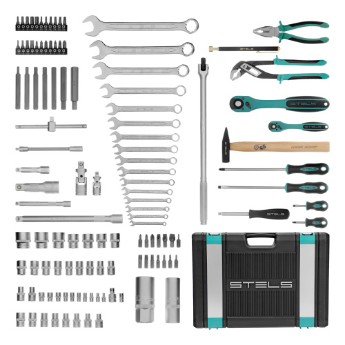 Набор инструментов, 1/4", 1/2", Cr-V, S2, усиленный кейс, 119 предметов Stels купить в Москве с доставкой по всей России | ProtosMarket.ru