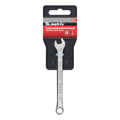 Ключ комбинированный, 7 мм, CrV, полированный хром Matrix по ценам производителя в Санкт-Петербурге с доставкой по всей России