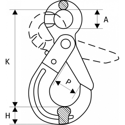 Крюк самозакрывающийся 3,15т, размер 10 - 8 купить в Москве с доставкой по всей России | ProtosMarket.ru