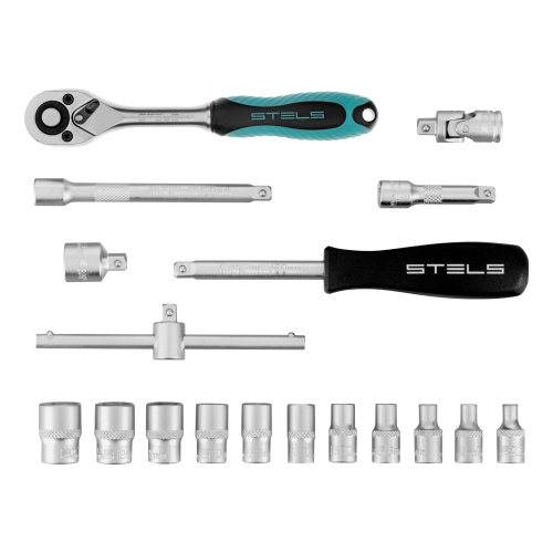 Набор торцевых головок с трещоткой, 1/4", 18 предметов Stels купить в Москве с доставкой по всей России | ProtosMarket.ru