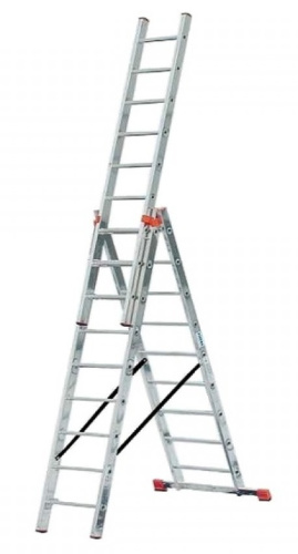 Лестница 3-х секционная алюминиевая 3*9 по ценам производителя в Санкт-Петербурге с доставкой по всей России