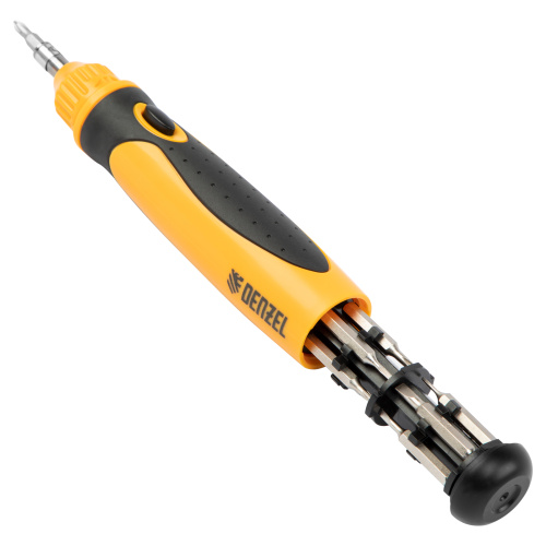 Отвертка реверсивная, механизм SmartPush mini 11 шт, CrMo Denzel купить в Москве с доставкой по всей России | ProtosMarket.ru