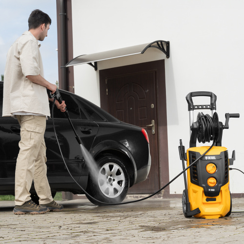 Моечная машина высокого давления R-180D, 2200 Вт, 180 бар, 380 л/ч, с барабаном Denzel купить в Москве с доставкой по всей России | ProtosMarket.ru