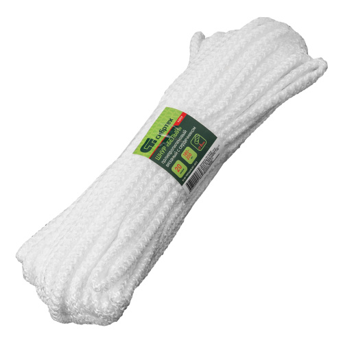 Шнур вязаный полипропиленовый с серд. белый, 6 мм, L 20 м, Сибртех по ценам производителя в Санкт-Петербурге с доставкой по всей России