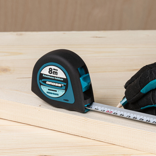 Рулетка "Ergonomisch",8 м x 25 мм,магнитный обрезиненный зацеп Gross по ценам производителя в Санкт-Петербурге с доставкой по всей России