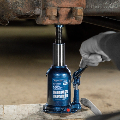 Домкрат гидравлический бутылочный телескопический, 8 т, подъем 180-410 мм Stels по ценам производителя в Санкт-Петербурге с доставкой по всей России