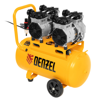 Компрессор безмасляный, малошумный DLS 2200/50, 2200 Вт, 2x1100, 50 л, 380 л/мин Denzel купить в Москве с доставкой по всей России | ProtosMarket.ru
