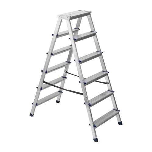 Стремянка двусторонняя 6 ступеней, алюминиевая, Сибртех купить в Москве с доставкой по всей России | ProtosMarket.ru