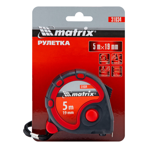 Рулетка Status 3 fixations,5 м х 19 мм,двухкомпонентный корпус,3 фиксации ленты Matrix по ценам производителя в Санкт-Петербурге с доставкой по всей России