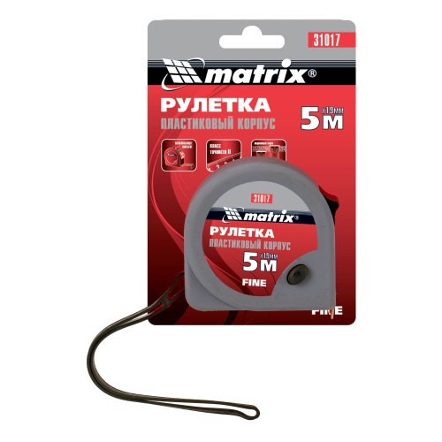 Рулетка Fine,5 м х 19 мм,пластиковый корпус Matrix по ценам производителя в Санкт-Петербурге с доставкой по всей России