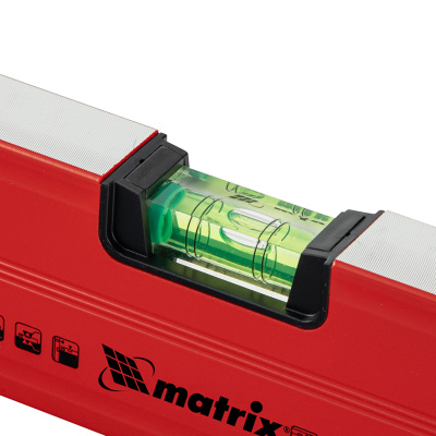 Уровень алюминиевый магнитный, 800 мм, фрезерованный, 3 глазка (1 зеркальный) усиленный Matrix по ценам производителя в Санкт-Петербурге с доставкой по всей России