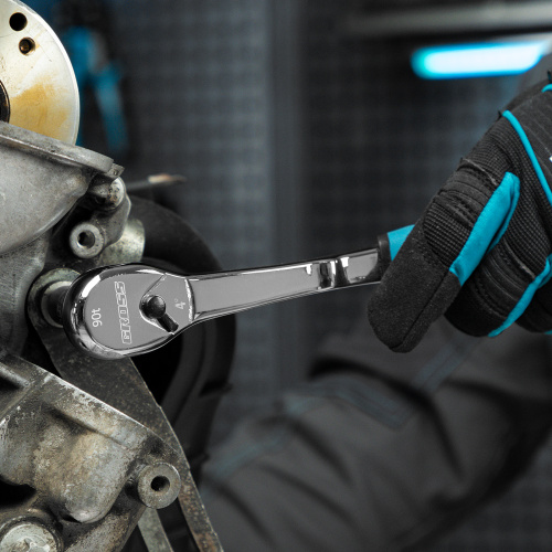 Ключ-трещотка 3/8", CrV, 90 зубьев, усиленный, хром Gross купить в Москве с доставкой по всей России | ProtosMarket.ru