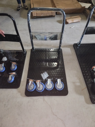 Тележка платформенная 650 кг TOR PH650 (890x590) со складной ручкой (пластиковые колеса 125 мм) по ценам производителя в Санкт-Петербурге с доставкой по всей России