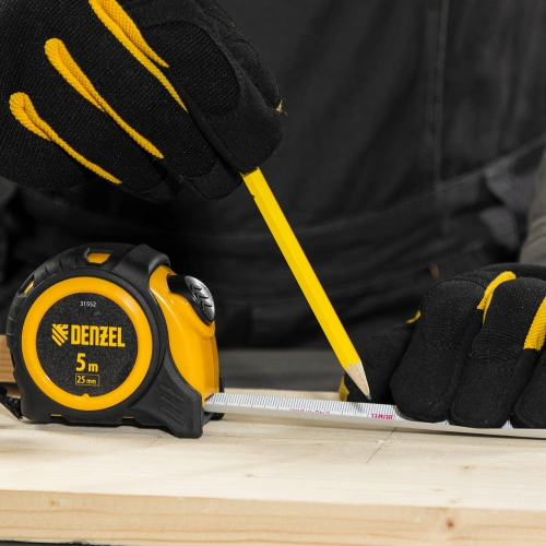 Рулетка 5м х 25мм, обрезиненный корпус, автоматическая фиксация Denzel купить в Москве с доставкой по всей России | ProtosMarket.ru