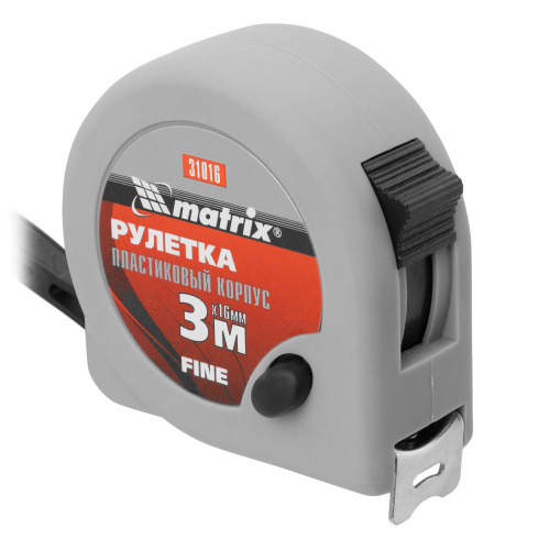 Рулетка Fine,3 м х 16 мм,пластиковый корпус Matrix по ценам производителя в Санкт-Петербурге с доставкой по всей России