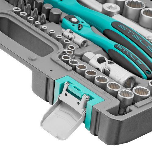 Набор инструментов 1/2", 1/4", CrV, 12 гранные головки, пластиковый кейс, 109 предмета Stels купить в Москве с доставкой по всей России | ProtosMarket.ru