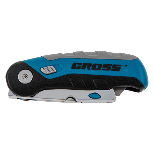 Нож ремонтно-монтажныйный, складной, трехкомпонентная рукоятка, контейнер-держатель для лезвий, 175 мм, 2 запасных лезвия Gross купить в Москве с доставкой по всей России | ProtosMarket.ru