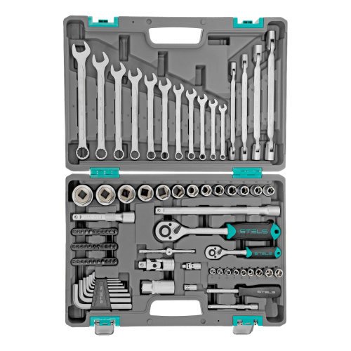 Набор инструментов, 1/2", 1/4", CrV, пластиковый кейс 88 предметов Stels купить в Москве с доставкой по всей России | ProtosMarket.ru