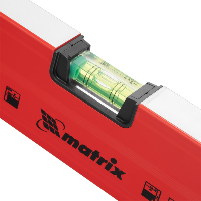 Уровень алюминиевый магнитный, 1200 мм, фрезерованный, 3 глазка (1 зеркальный) усиленный Matrix по ценам производителя в Санкт-Петербурге с доставкой по всей России