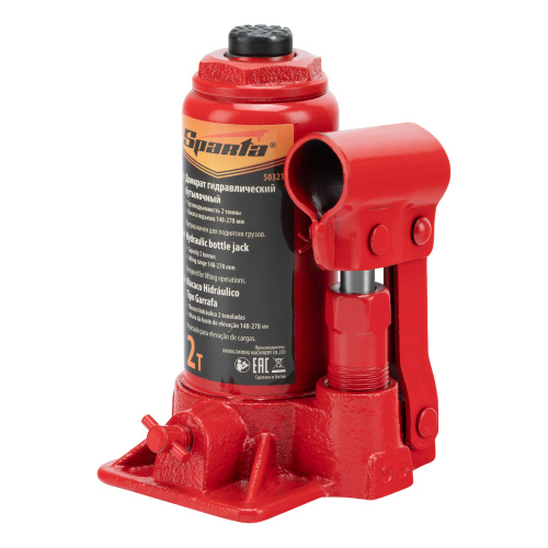 Домкрат гидравлический бутылочный, 2 т, h подъема 148-278 мм Sparta по ценам производителя в Санкт-Петербурге с доставкой по всей России